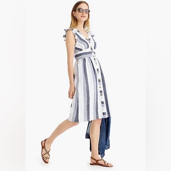 J. Crew Dresses & Skirts - J Crew Point Sur Button Front Linen Midi Dress